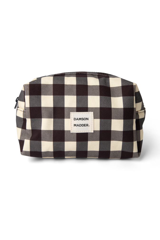 make up bag - butter gingham