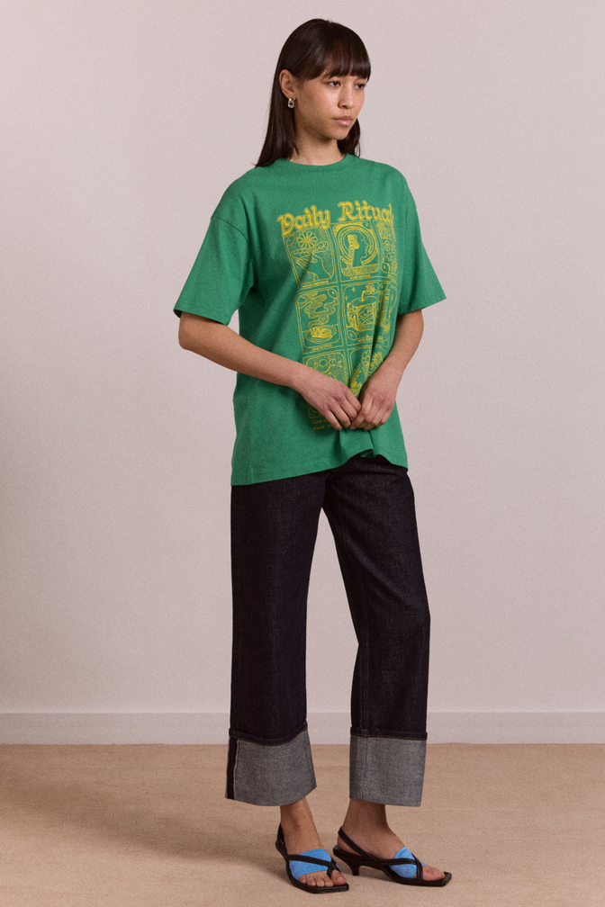 straight leg montana turn up jean -indigo selvedge