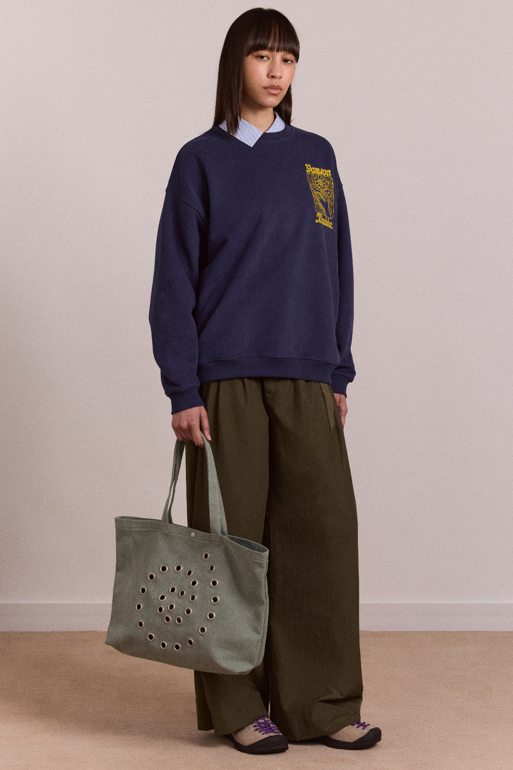 raine swirly eyelet tote bag - mint