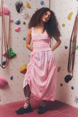 cynthia sheer midi dress - pale pink