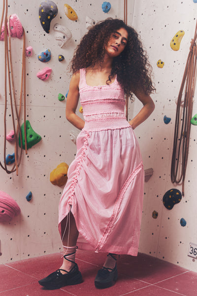 cynthia sheer midi dress - pale pink