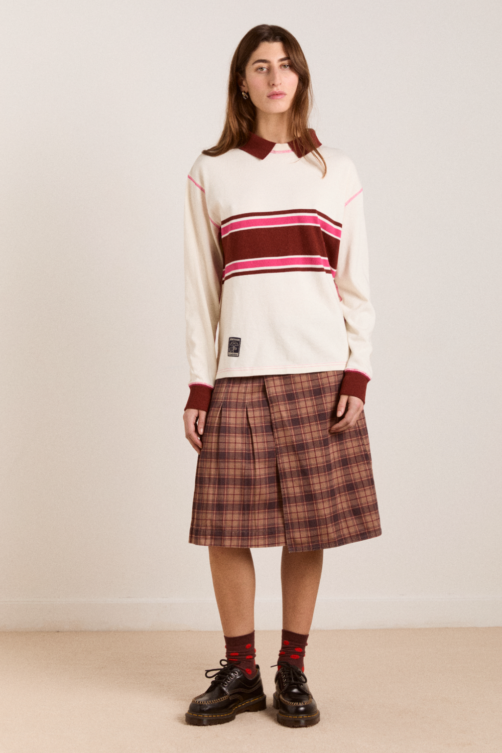 olina placement stripe rugby - ecru