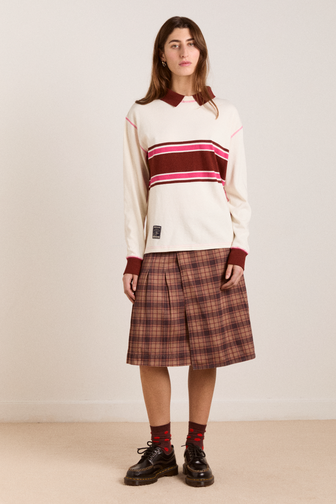 olina placement stripe rugby - ecru