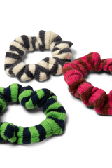 stripe knitted scrunchies - 3 pack