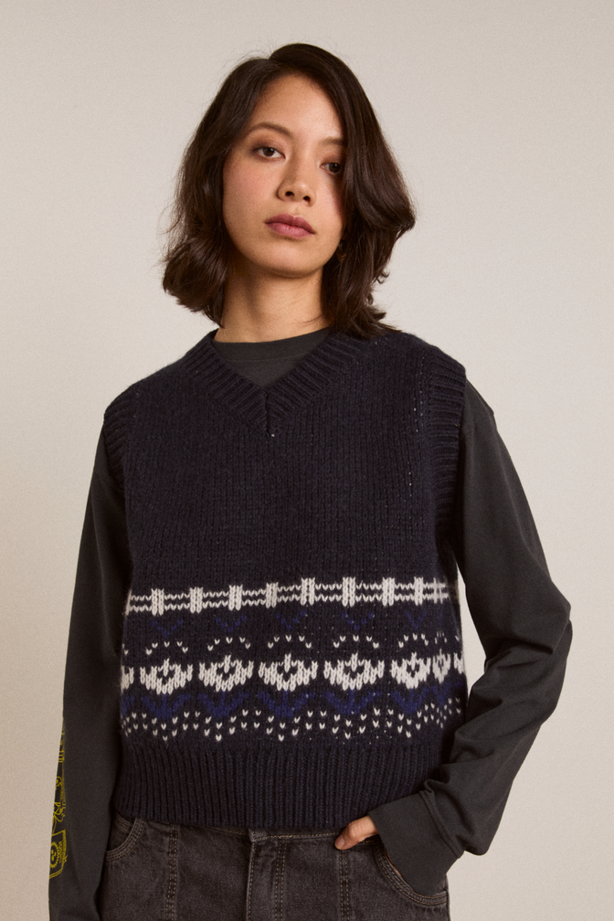 rhona lambswool tank  - navy house