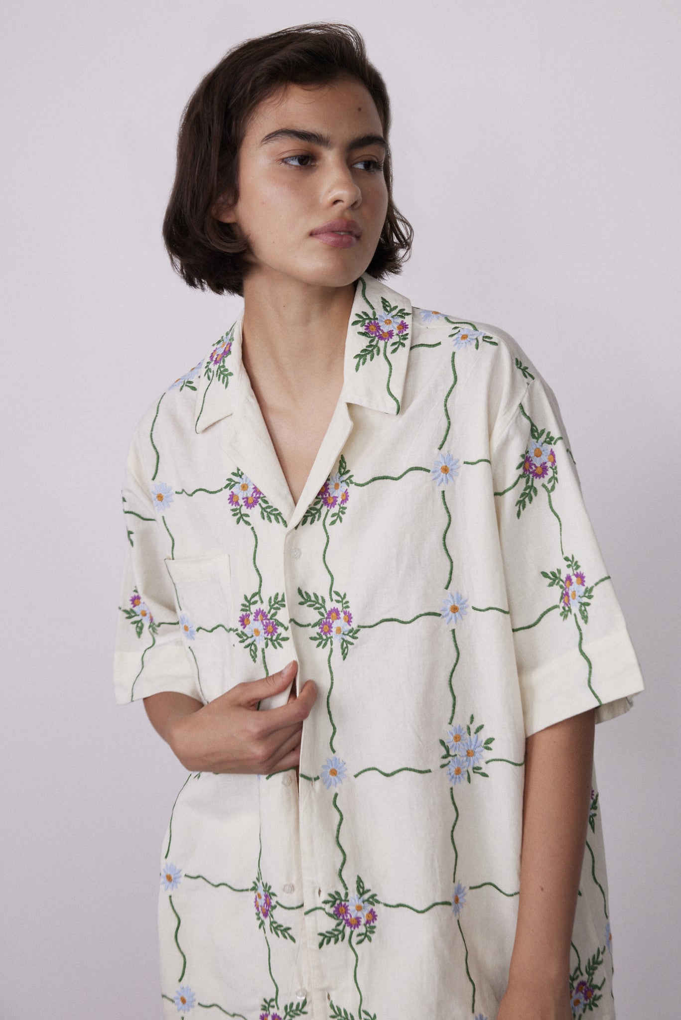 tablecloth embroidered shirt