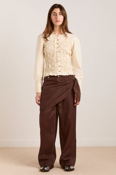 paula sarong trousers - sheer choc