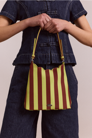 lorelai bag - avocado & chocolate stripe