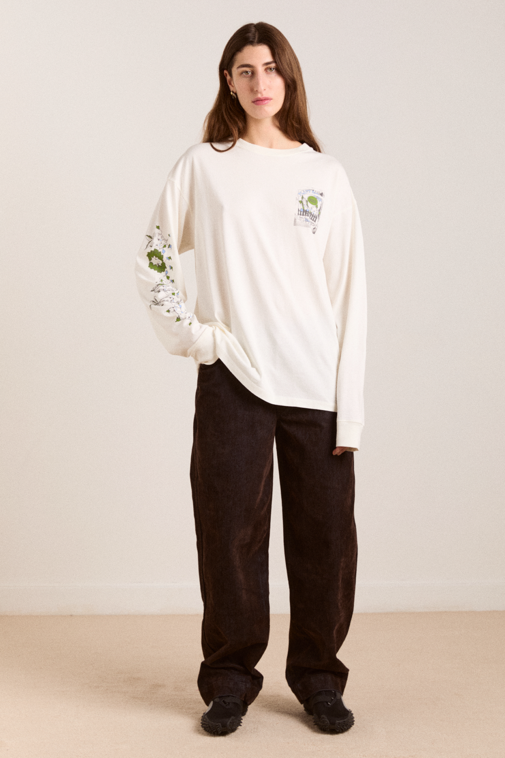 plant patch pals - ecru long sleeve