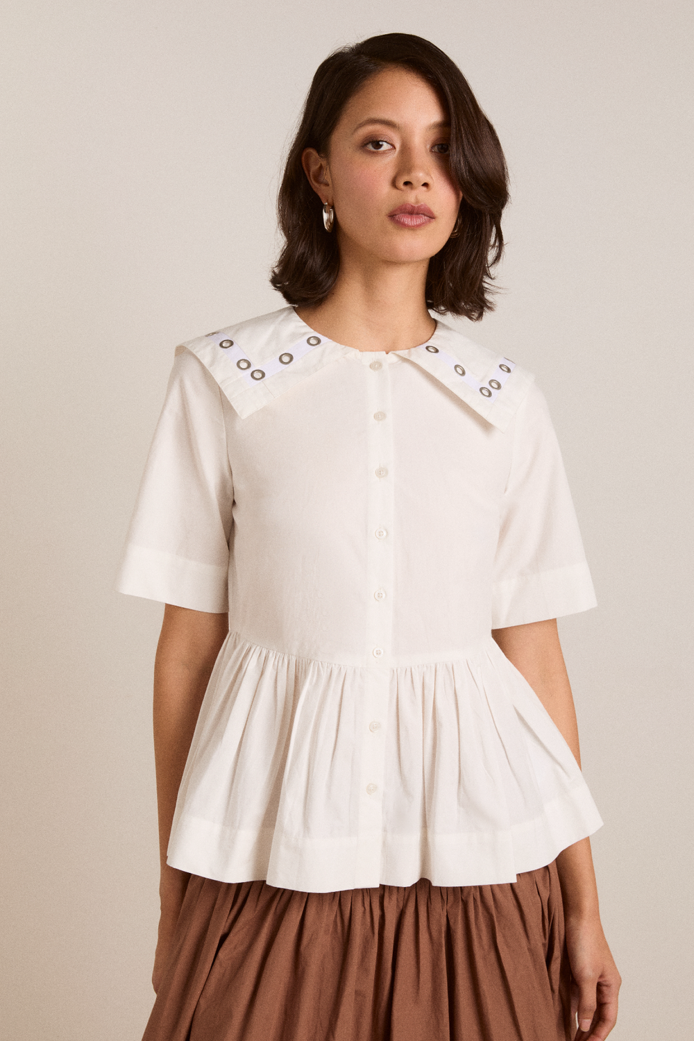 cyrus eyelet blouse - white