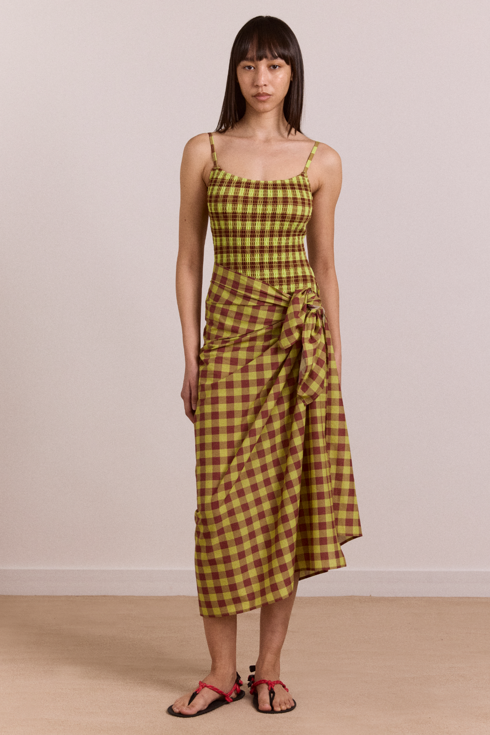 sarong - avo choc gingham