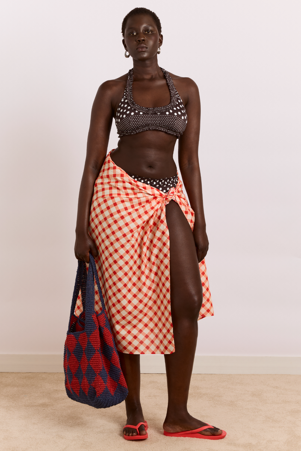 sarong - red gingham