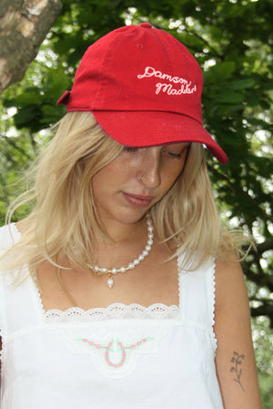 RED EMBROIDERED CAP