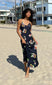 beach flower slip dress