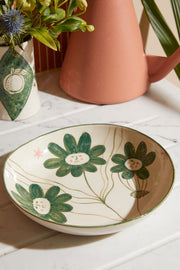 green floral bowl