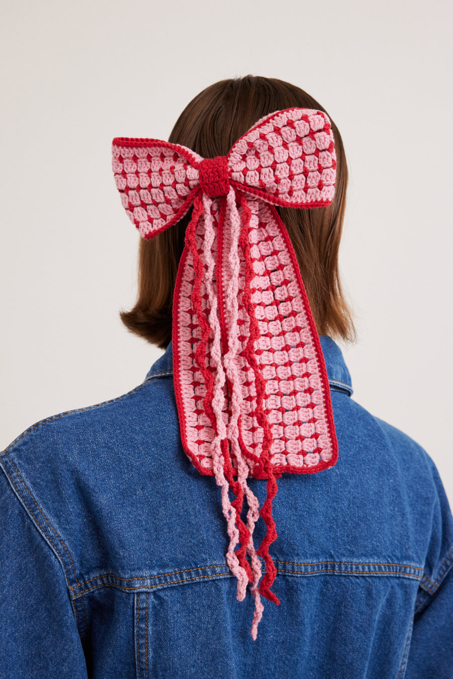 oversized crochet hair bow