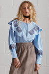 romeo embroidered blouse blue