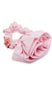 rosette scrunchie in pink stripe