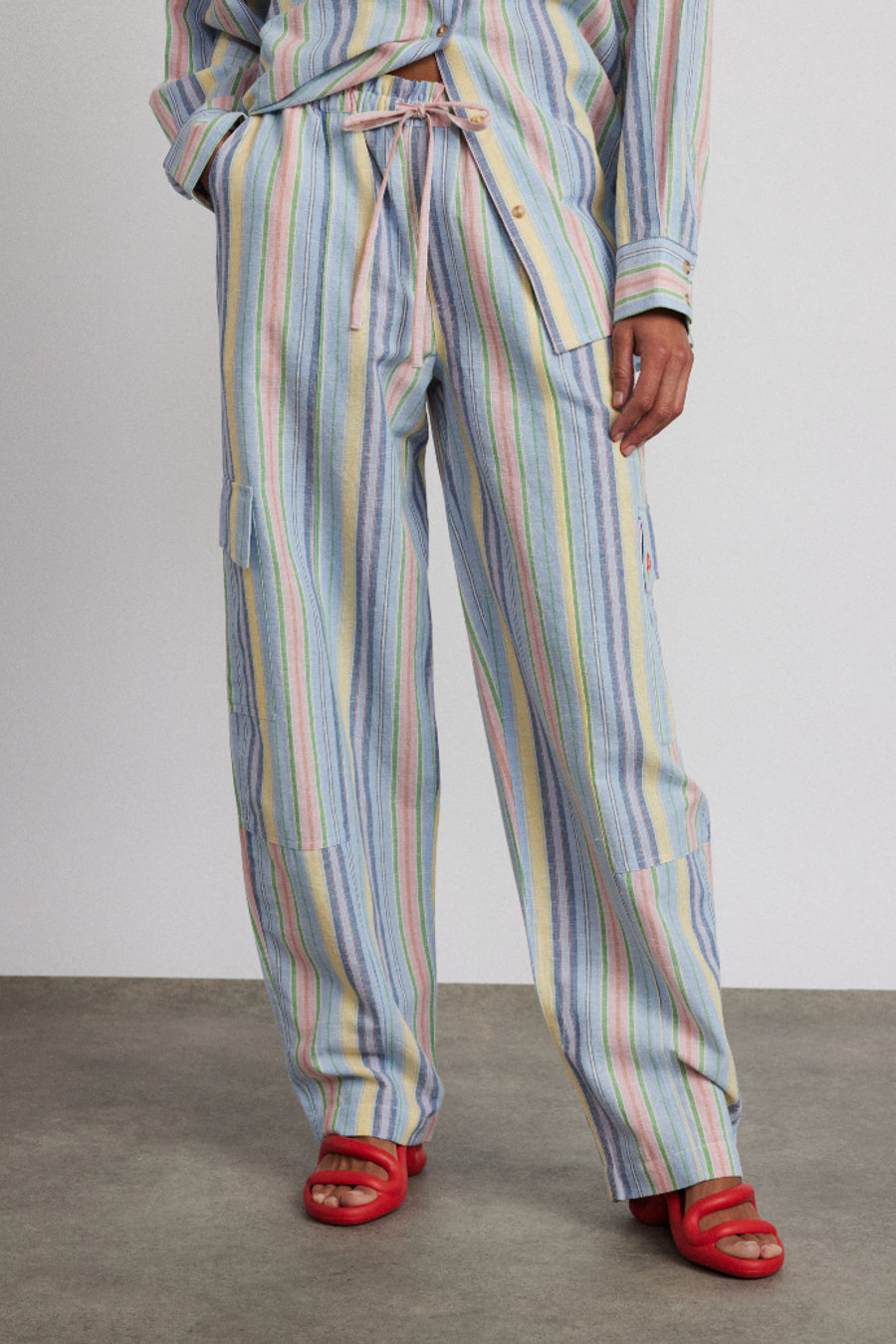 sicily rocket cargo trousers - multi stripe