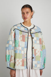 macy quilted jacket - patchwork floral