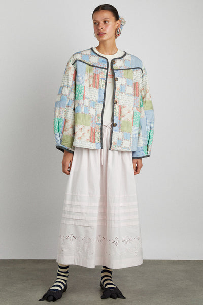 macy quilted jacket - patchwork floral