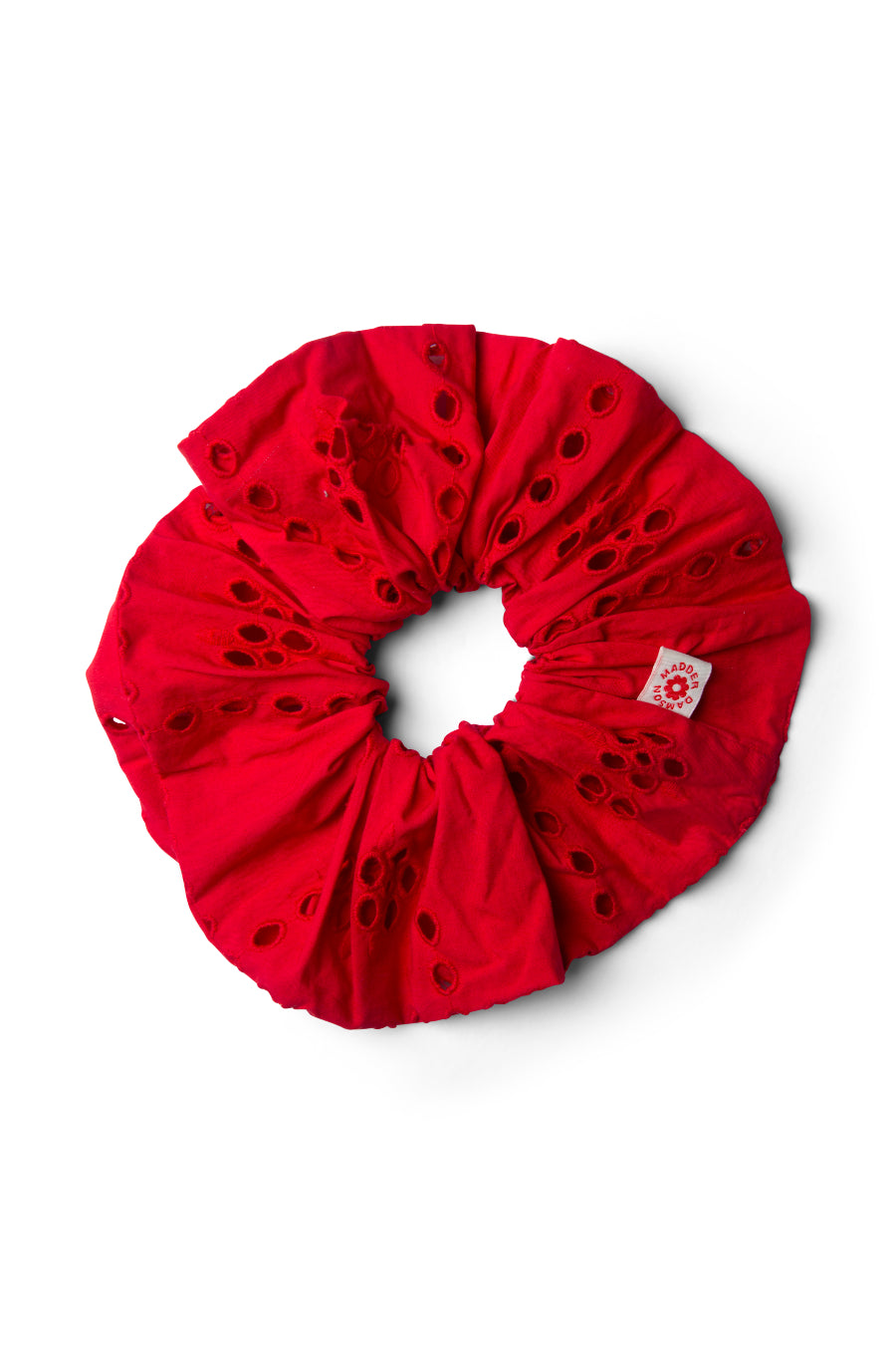red broderie oversized scrunchie