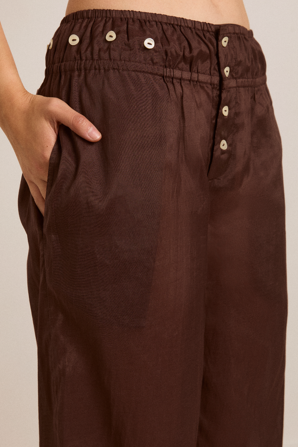 paula sarong trousers - sheer choc