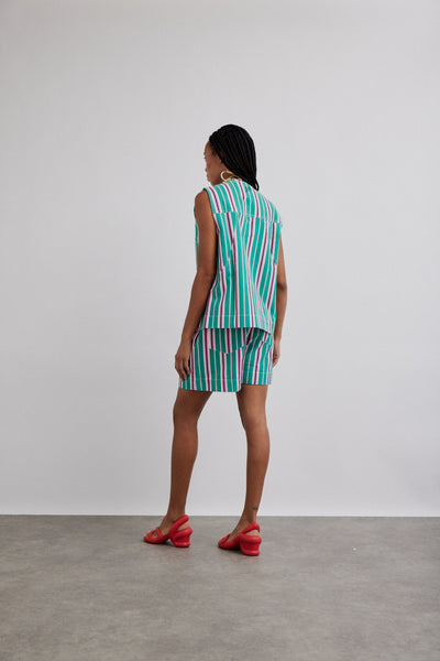 rafe shorts - green stripe