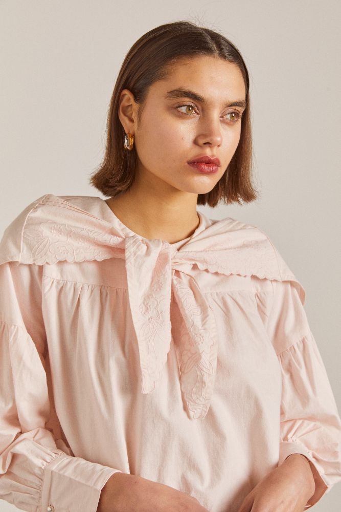 embroidered candy blouse - pink