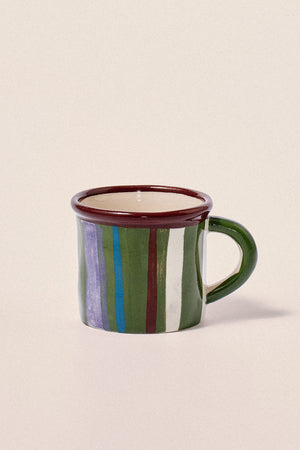 Hand Painted Ceramic Stripe Espresso Mug