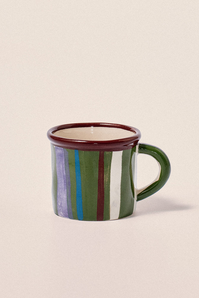 Hand Painted Ceramic Stripe Espresso Mug