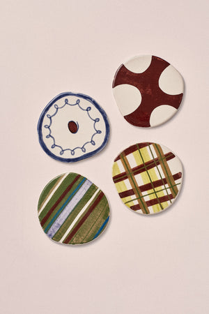 Hand Painted Set Of Four Ceramic Coasters