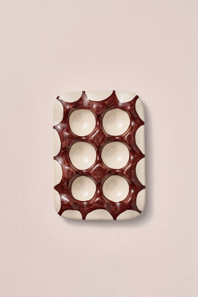 Hand Painted Ceramic Spot Egg Tray