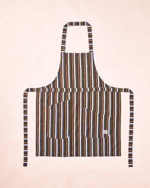 Utility Apron With Multi Pockets- Olive Stripe