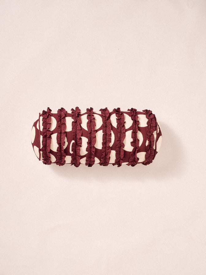 Frill Bolster Cushion- Large Spot