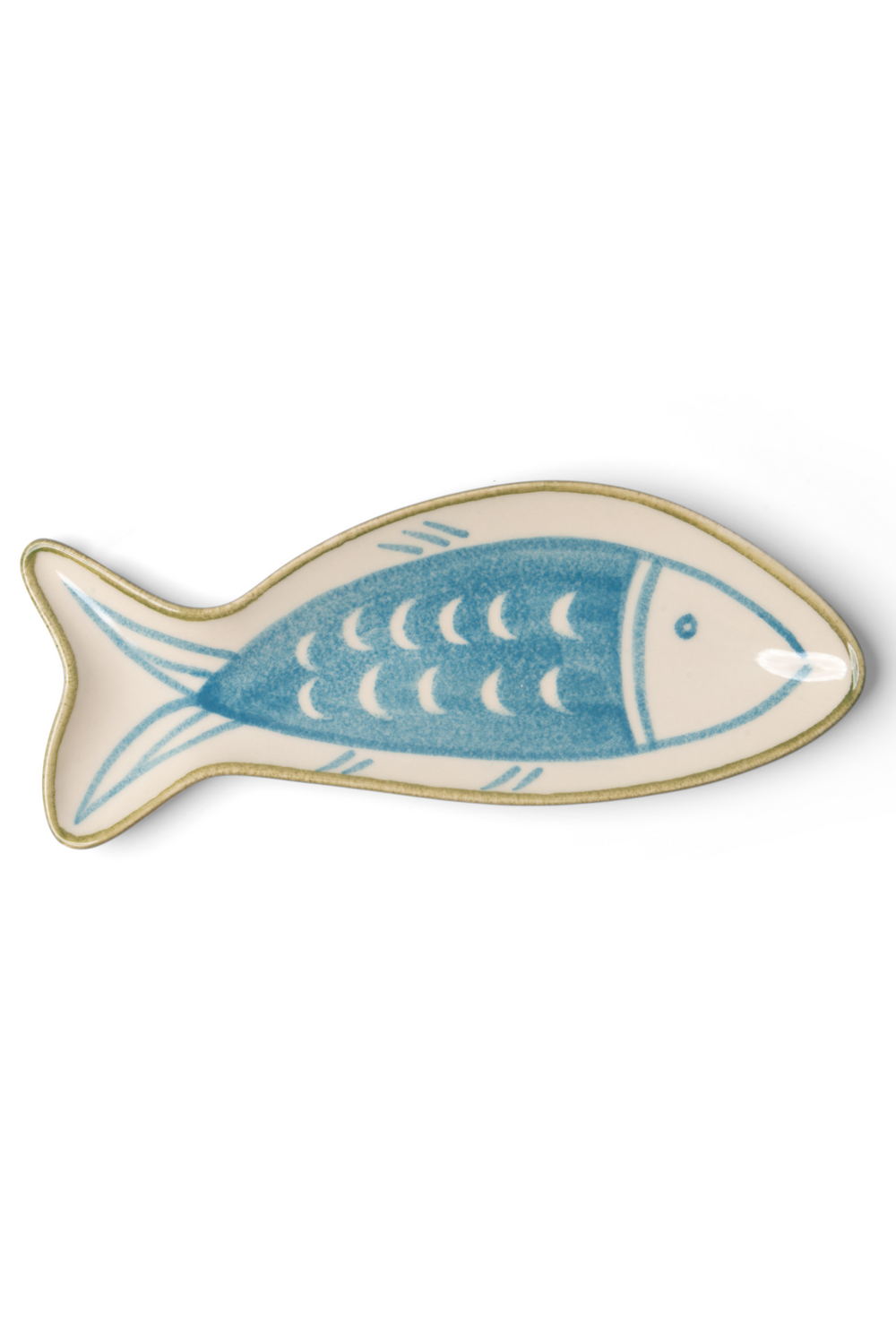 hand painted fish shaped plate