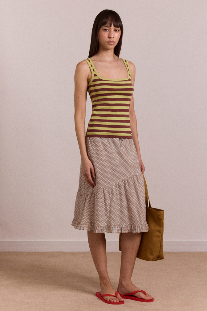 avielle tank - green stripe