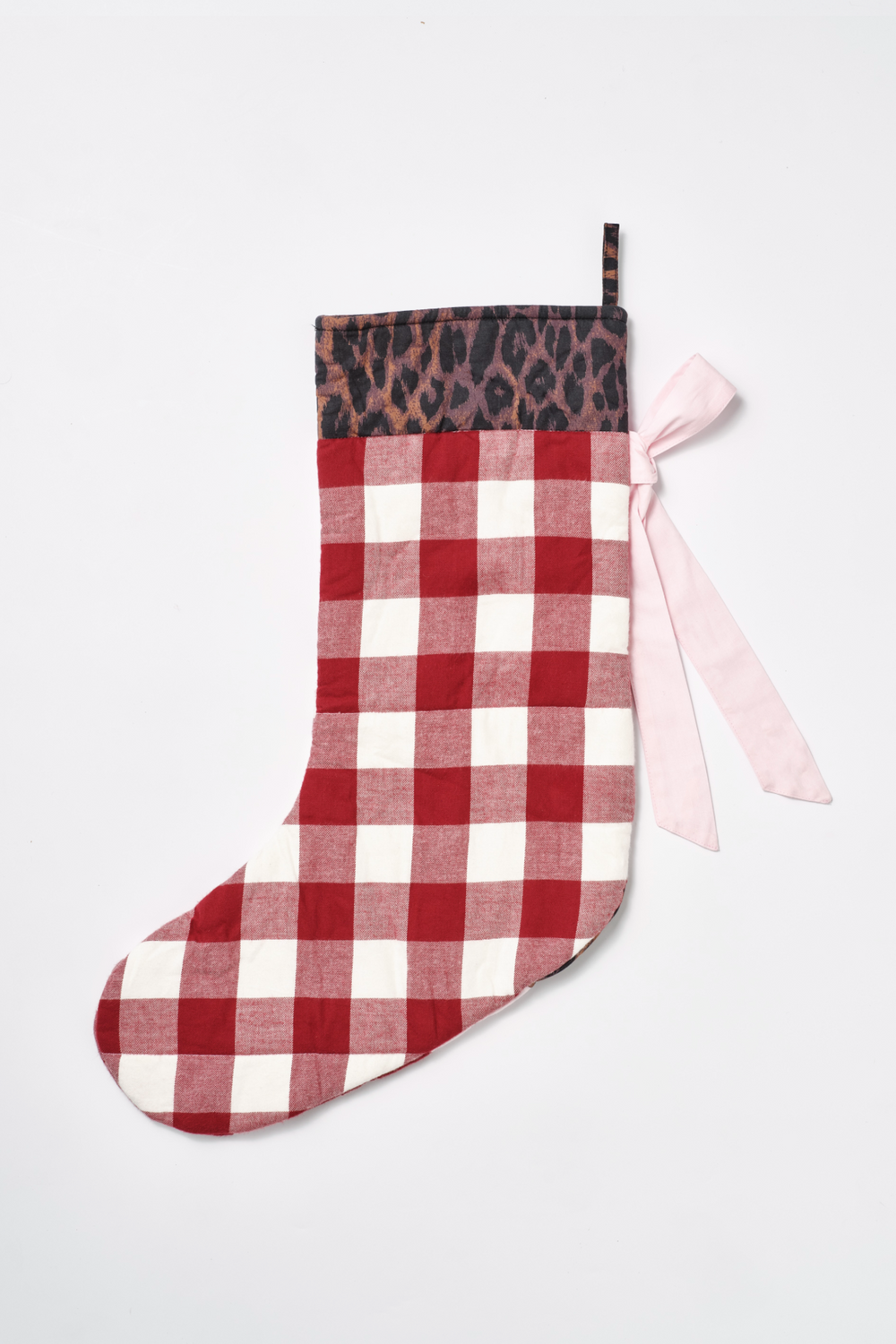 xmas stocking - leopard patchwork