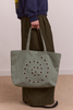 Raine Swirly Eyelet Tote Bag - Mint