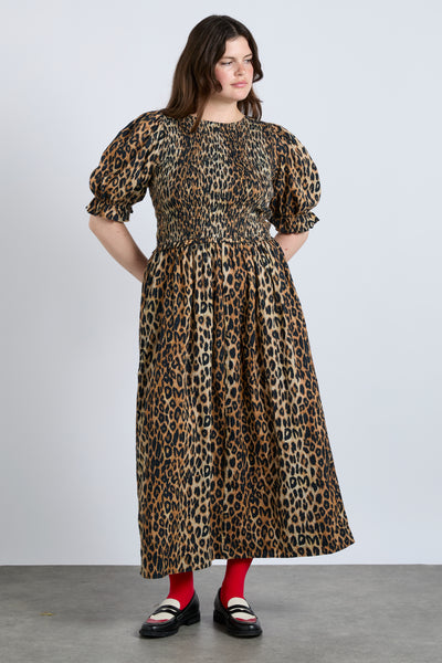 bluebelle midi dress - leopard