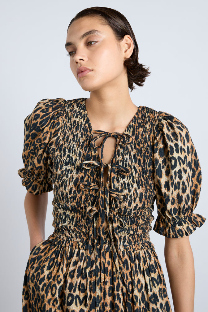 bluebelle midi dress - leopard