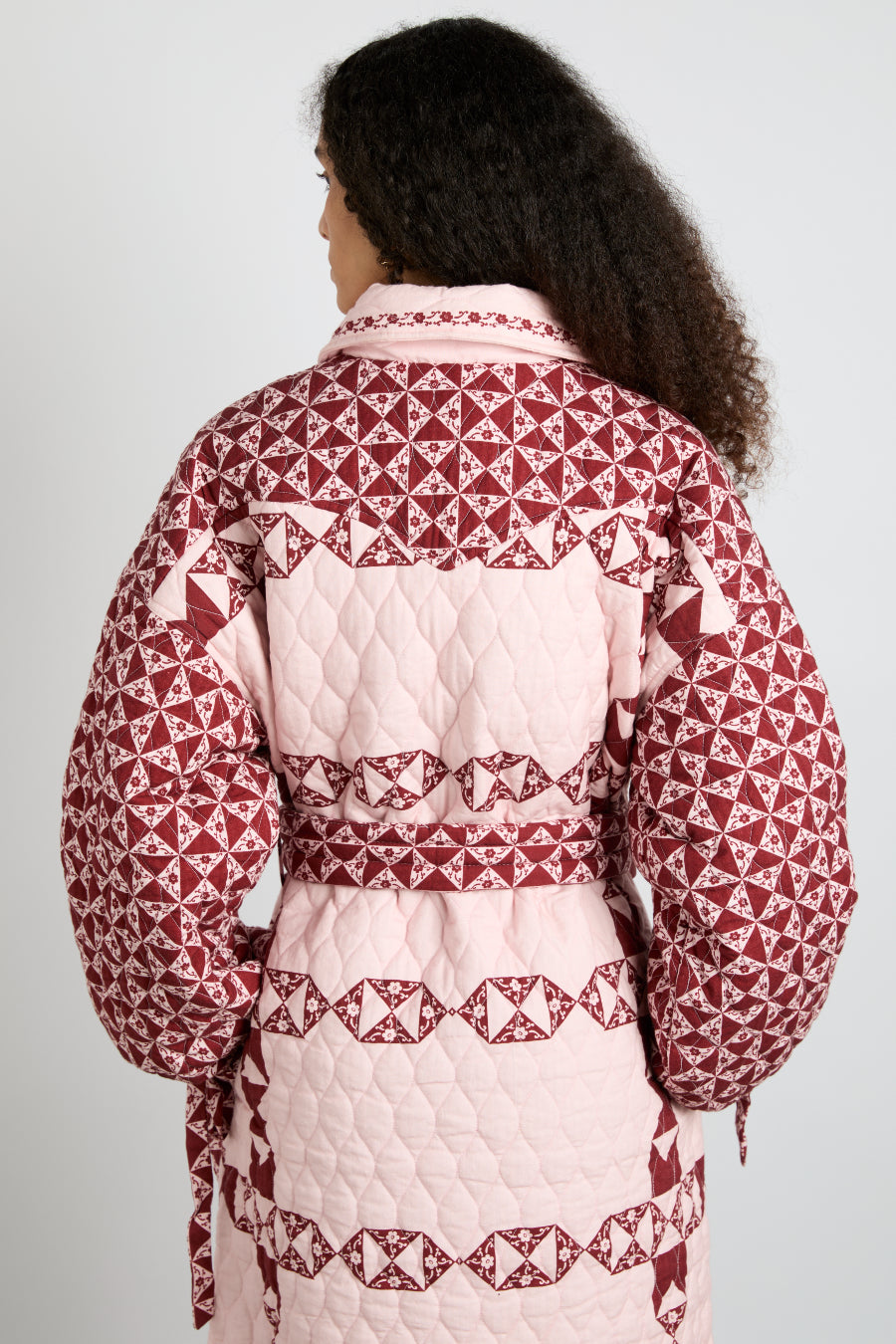 dahlia quilted coat patchwork