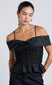 elsa shirred cami - black taffeta