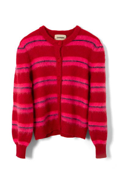 cece stripe cardigan - red & pink stripe