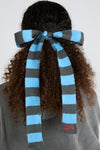 knitted hair bow in stripe