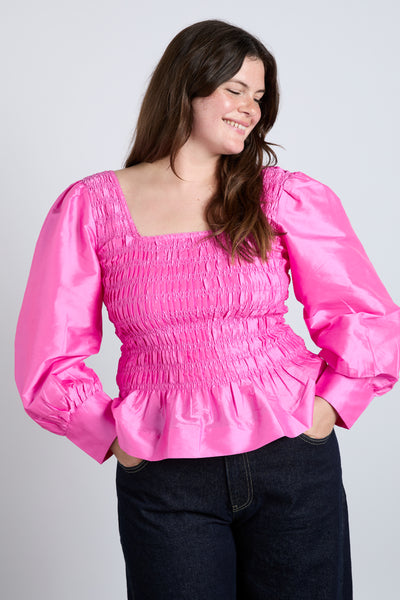 ariana blouse - pink taffeta