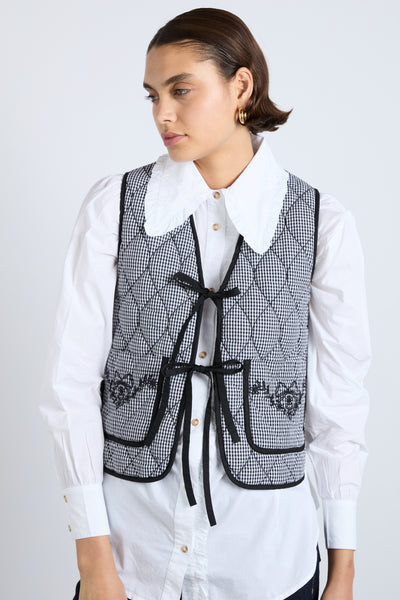 Arte Reversible Gilet - Black Gingham – Damson Madder