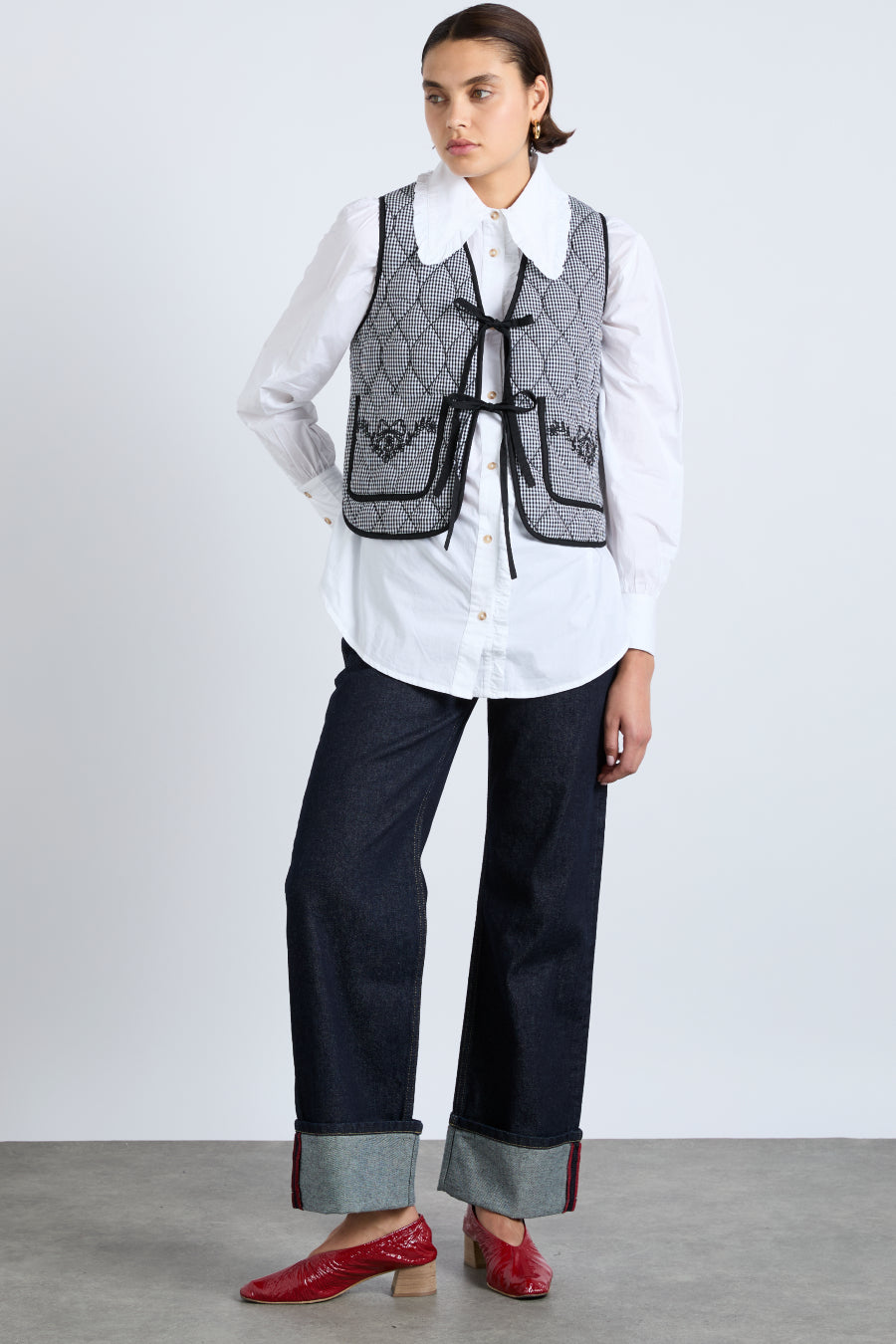 Arte Reversible Gilet - Black Gingham – Damson Madder