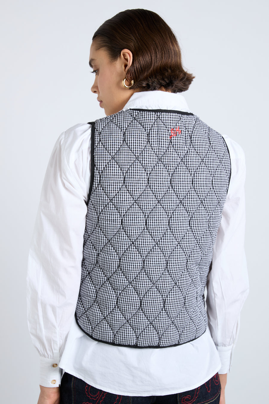 Arte Reversible Gilet - Black Gingham – Damson Madder