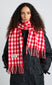 gingham scarf in responsible wool - red